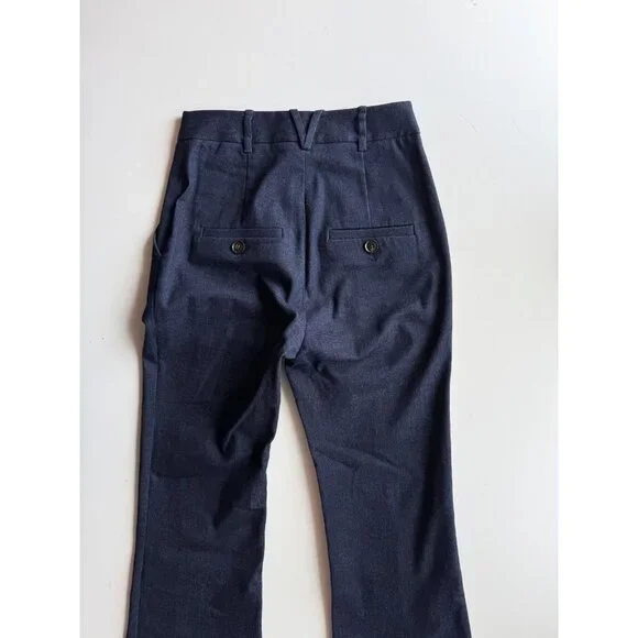VERONICA BEARD Gracie Dark Indigo Stretch Denim Pintucked Bootcut Pants, Size 00 - Picture 9 of 15